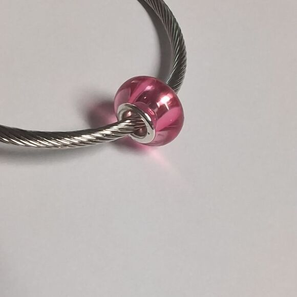 Pink Translucent Charm for Pandora Style Bracelet - Picture 4 of 4
